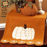 Fall Runner, Candle Mat or Towel Penney Pumpkin Embroidered