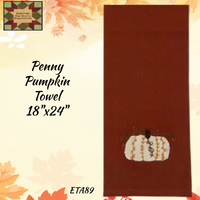 Fall Runner, Candle Mat or Towel Penney Pumpkin Embroidered