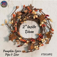 Peachy Pumpkin Spice Pip/Star Wreaths, Pick & Garland