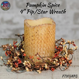 Peachy Pumpkin Spice Pip/Star Wreaths, Pick & Garland