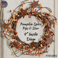 Peachy Pumpkin Spice Pip/Star Wreaths, Pick & Garland