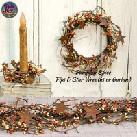 Pumpkin Spice Pip/Star Wreaths, Pick & Garland