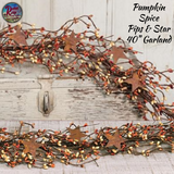 Peachy Pumpkin Spice Pip/Star Wreaths, Pick & Garland