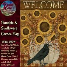 Fall Pumpkin & Sunflowers Garden Dura Soft™ Flag