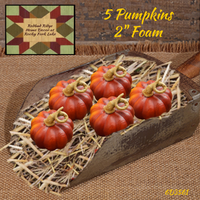 Fall Pumpkins 5 Pc Decorative 2"D