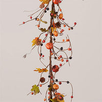 Fall Garland Pumpkins, Pinecones, & Autumn Berries 58"
