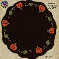 Fall Black Pumpkins And Vines Black Table Runner or Candle Mat