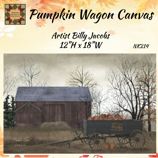 Pumpkin Wagon Canvas 18"W