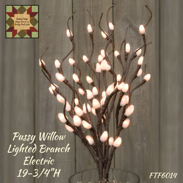 Pussy Willow Lighted Branch , Electric  19-3/4"H