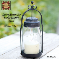 Mason Jar Quart Black Butler Lantern