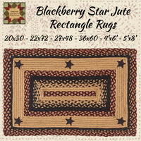 Blackberry Star Jute Rectangle Rugs Assorted Sizes