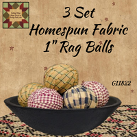 Homespun 1" Rag Balls 3 Set
