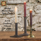 Taper Moving Flame Timer Candle 6.75"H Assorted Colors