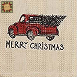 Christmas Red Truck Merry Christmas Towel