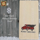 Christmas Red Truck Merry Christmas Towel