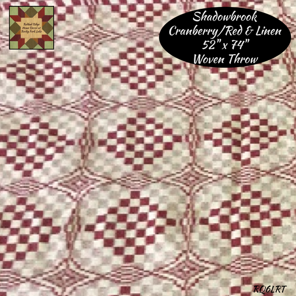 Shadowbrook Cranberry/Red & Linen 52" x 74" Woven Throw