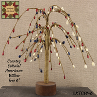 Americana Country Colonial Willow Pip Berry & Stars Tree 6", 12" or 18"