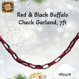 Red & Black Buffalo Check Chain Garland, 7ft