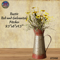 Pitcher Rustic Red and Galvanized