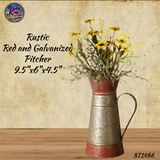 Pitcher Rustic Red and Galvanized