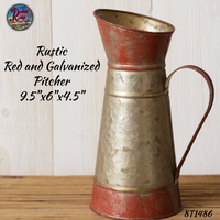 Pitcher Rustic Red and Galvanized