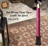 Red Flameless Candle Tapers - Scallop Top 7"H Set of 2