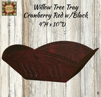 Willow Tree Tray/Basket Cranberry Red with Black