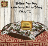 Willow Tree Tray/Basket Cranberry Red with Black