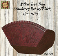 Willow Tree Tray/Basket Cranberry Red with Black