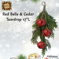 Red Bell & Cedar Teardrop, 17"L