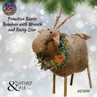Reindeer Rustic with Wreath & Rusty Star Honey & Me