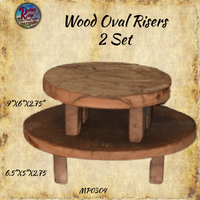 Risers Oval Wood 2/Set