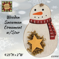 Wooden Hanging Snowman w/Star