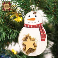 Wooden Hanging Snowman w/Star