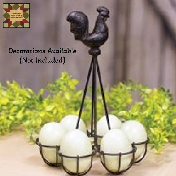 Rooster Egg Metal Stand Holder