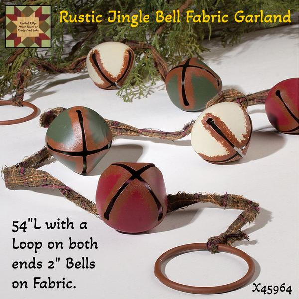 Rustic Jingle Bell Garland 54"L