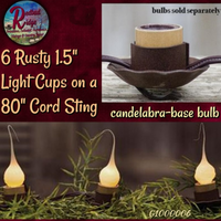 Light Strand 6 Rusty Cups 80" Long