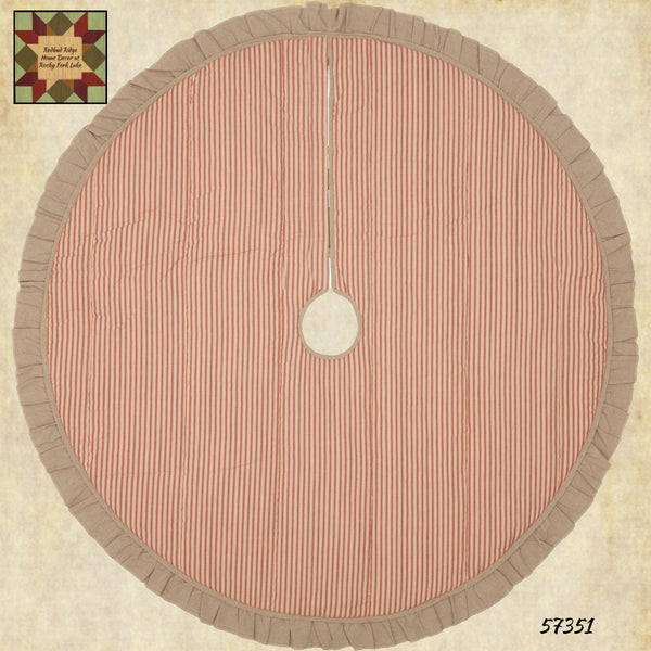 Sawyer Mill Tree Skirt Cranberry Ticking 21"D ~ 25% Savings