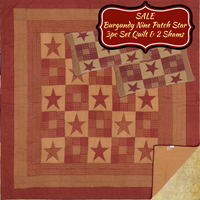 Ninepatch Burgundy Star Bedding Collection **25% Savings