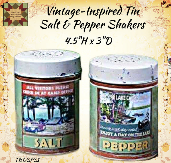 Vintage-Inspired Tin Salt & Pepper Shakers