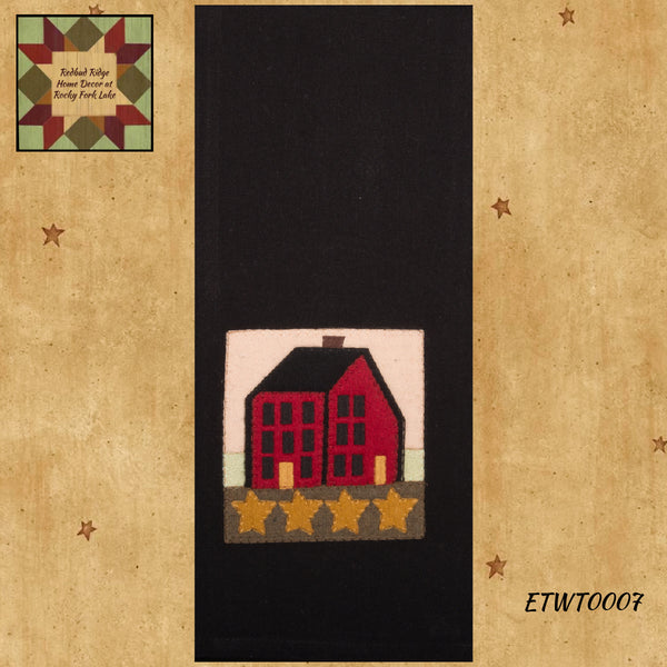 Saltbox House Black Embroidered Towel