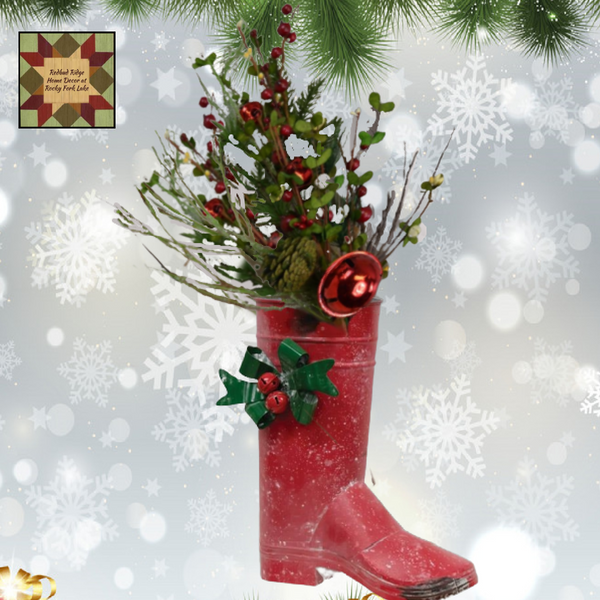 Santa's Red Boot 11"H