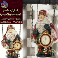 Santa w/Clock Arrow Replacement Sign 10.25"H