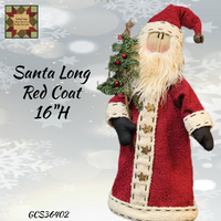 Santa Long Red Coat 16"H