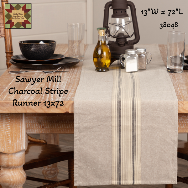 Sawyer Mill Charcoal Stripe Runner 13x72