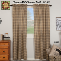 Sawyer Mill Charcoal Plaid 84"L x 40"W