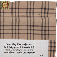 Sawyer Mill Charcoal Plaid Prairie Curtains 63x36x18