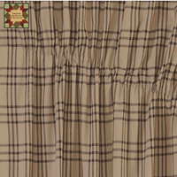 Sawyer Mill Charcoal Plaid Prairie Curtains 63x36x18