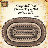 Sawyer Mill Charcoal Creme Jute Rugs w/Pad