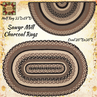 Sawyer Mill Charcoal Creme Jute Rugs w/Pad
